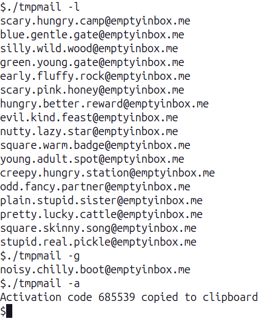 Bash integration screenshot